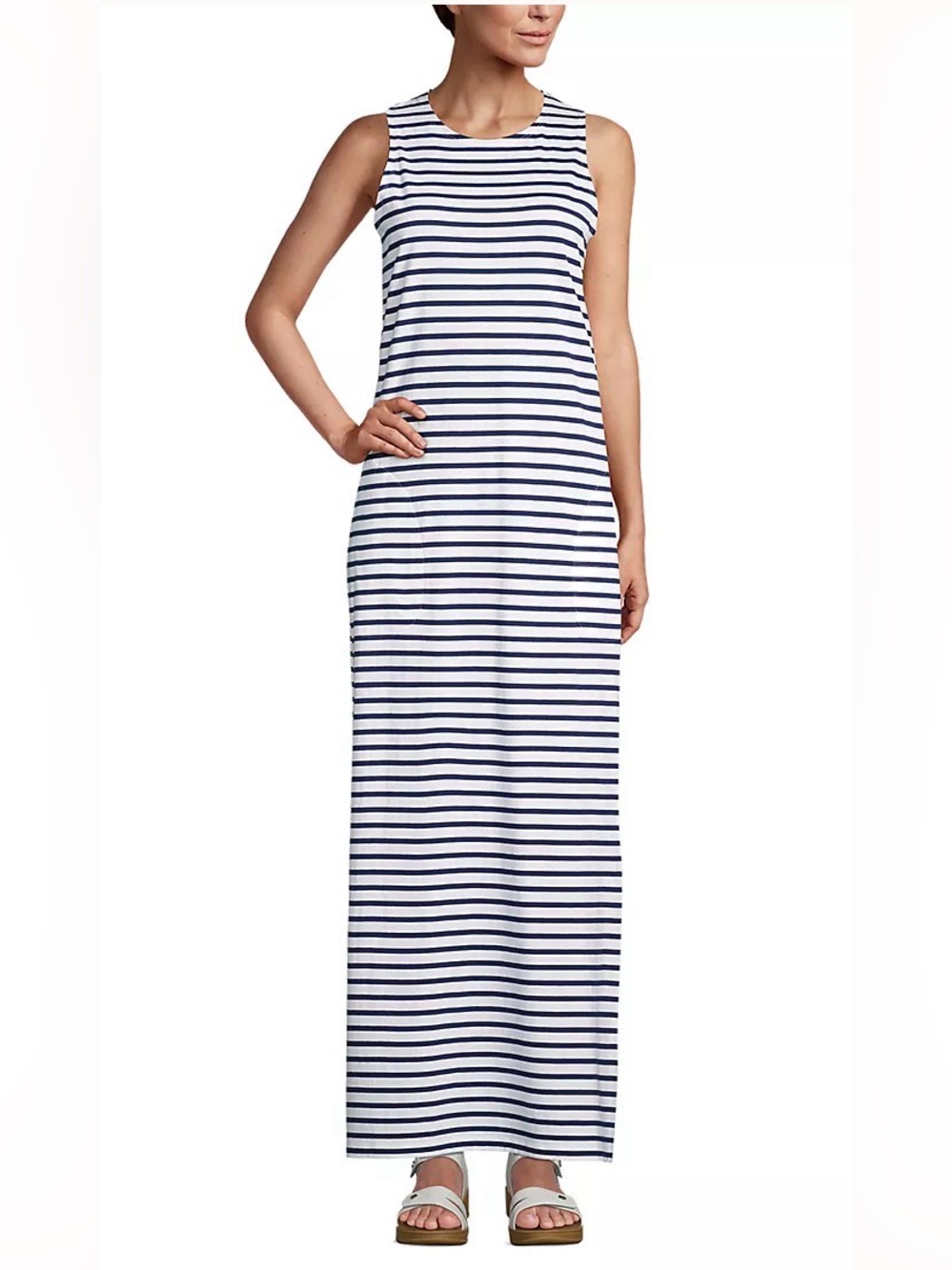 Women's Cotton Jersey Sleeveless Swim Cover-up Maxi Dress | Size XS